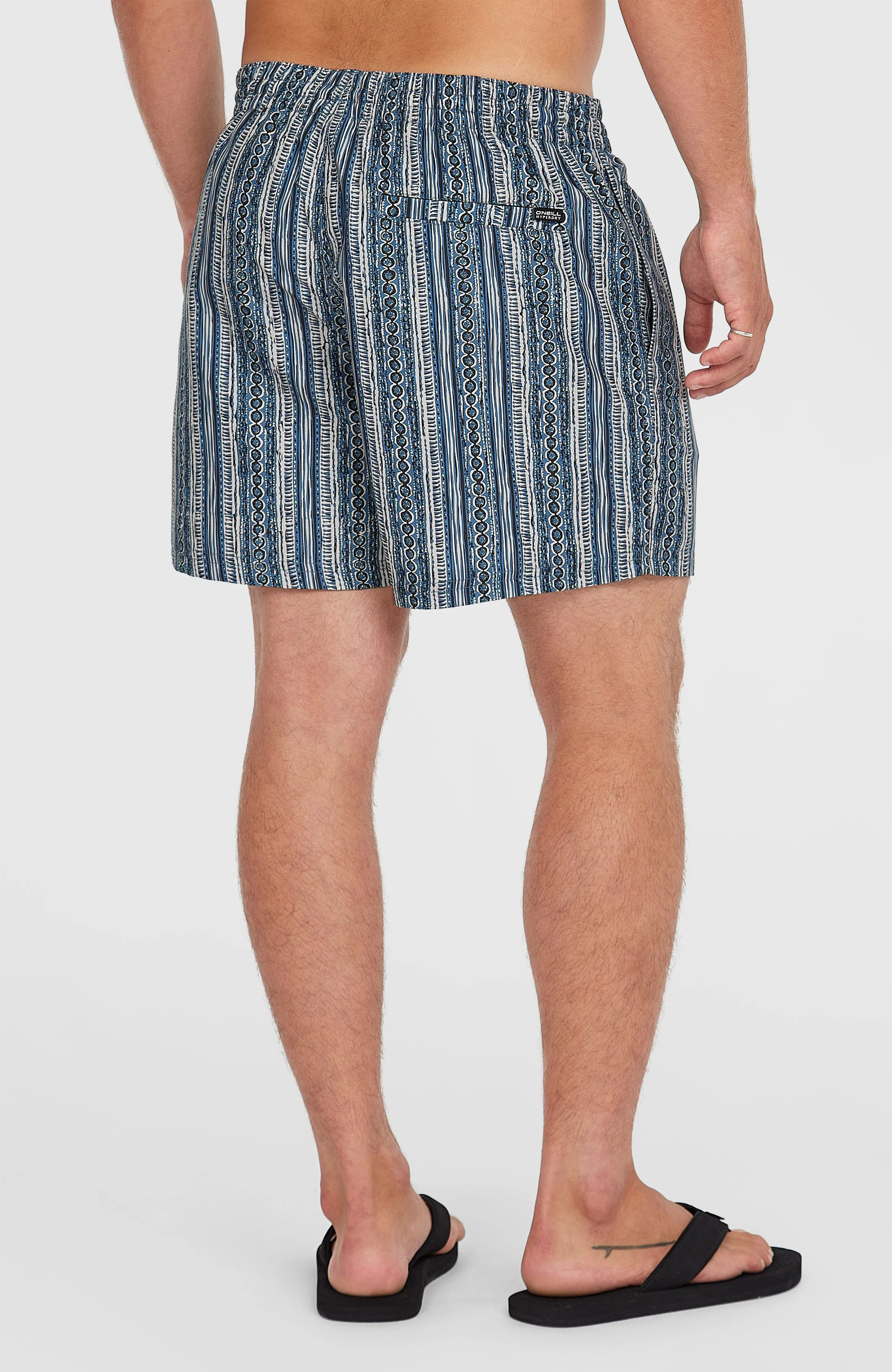 Cali Print 15'' zwembroek | Blue Pressed Lines - Image 3