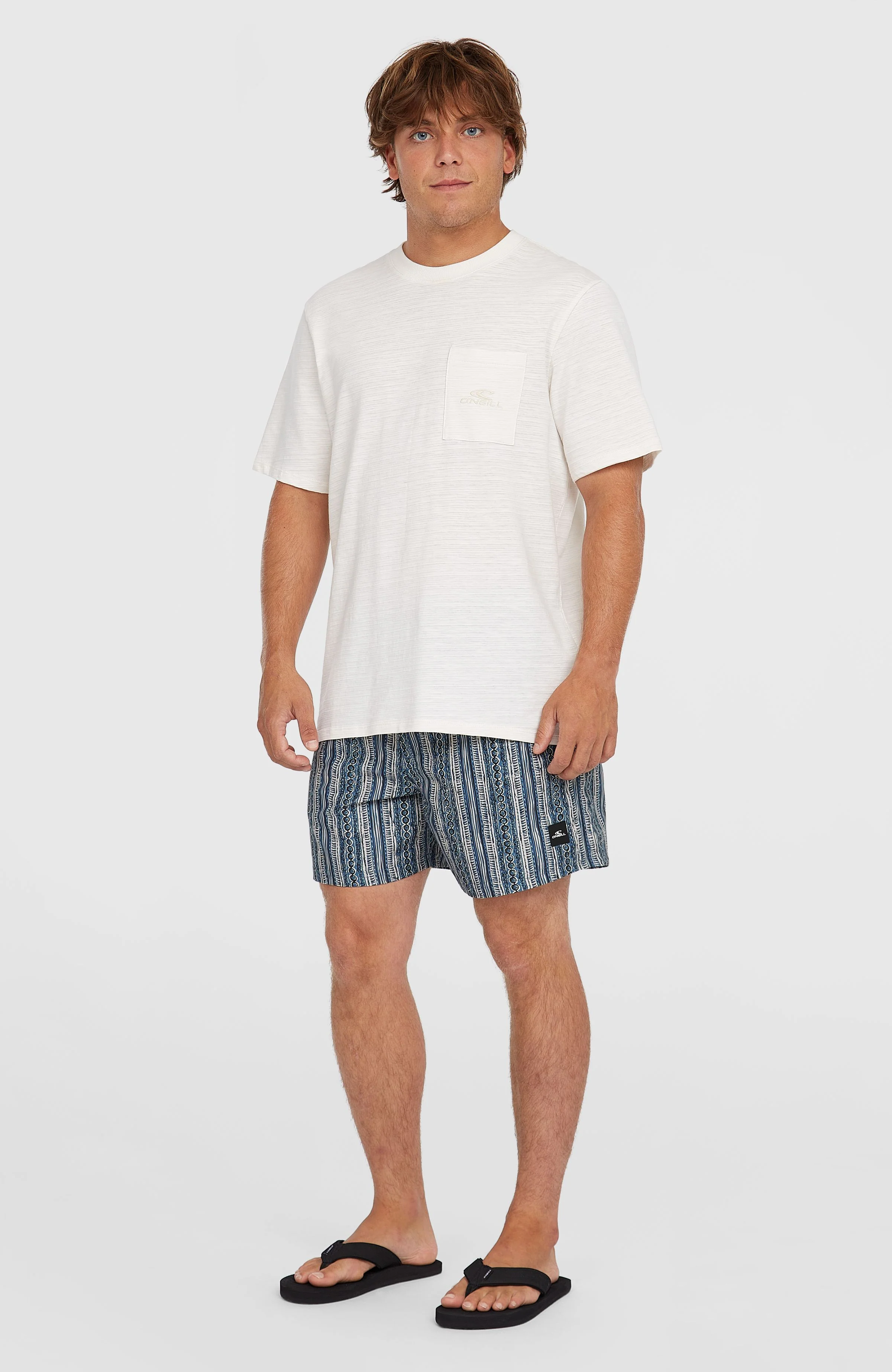 Cali Print 15'' zwembroek | Blue Pressed Lines - Image 4