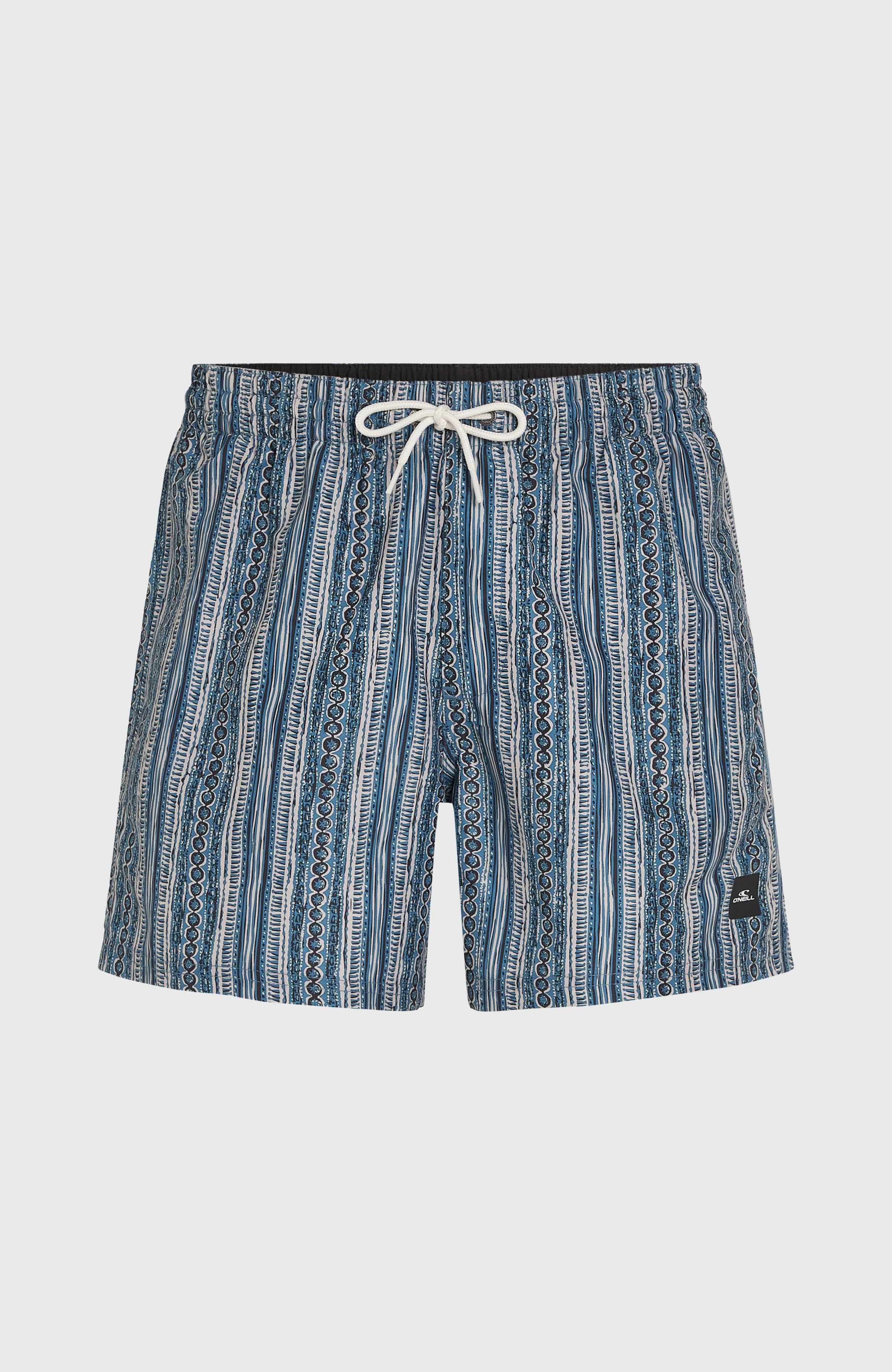 Cali Print 15'' zwembroek | Blue Pressed Lines - Image 5