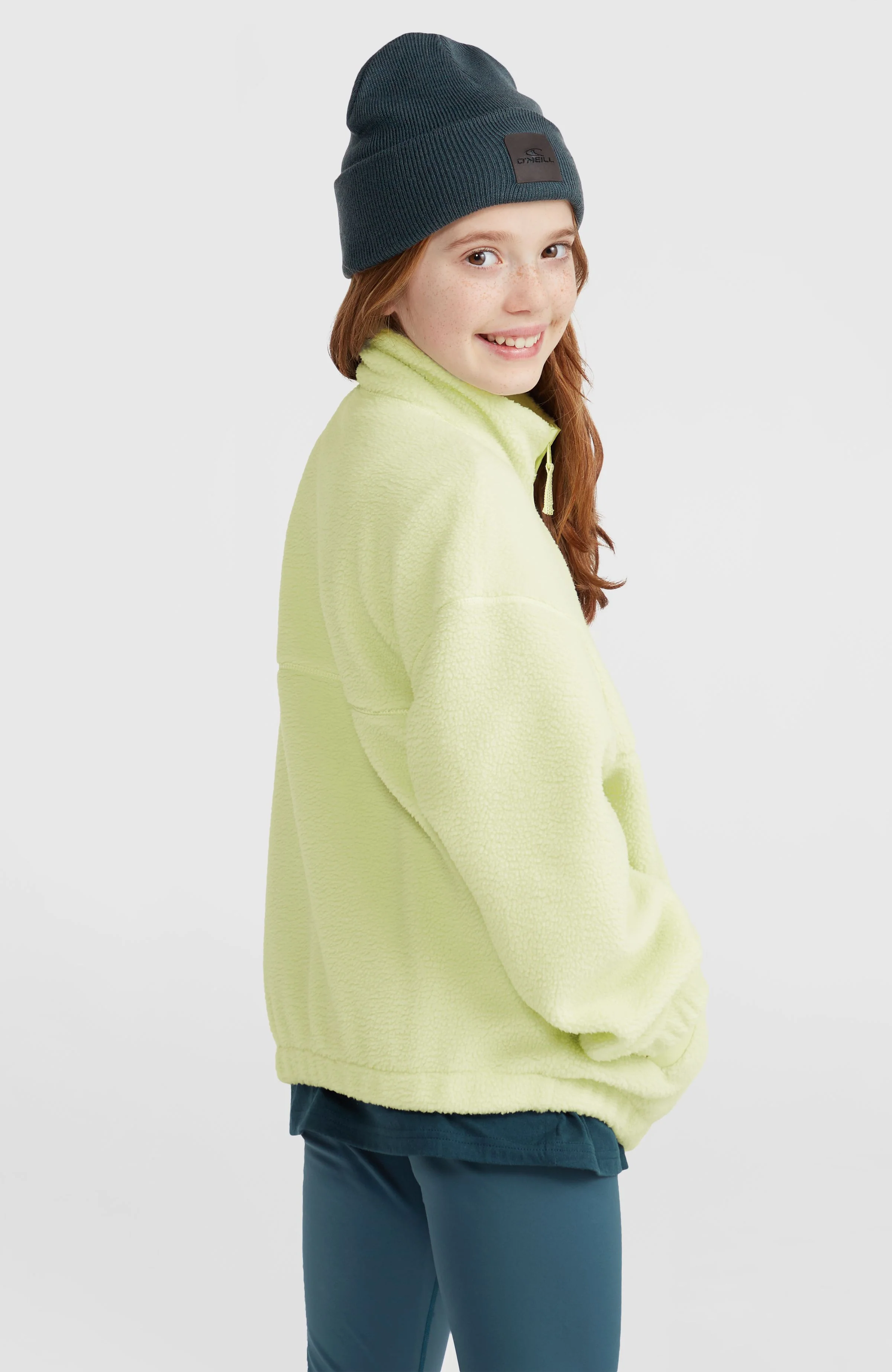 High-Pile fleecevest met volledige rits | Lime Wash - Image 3