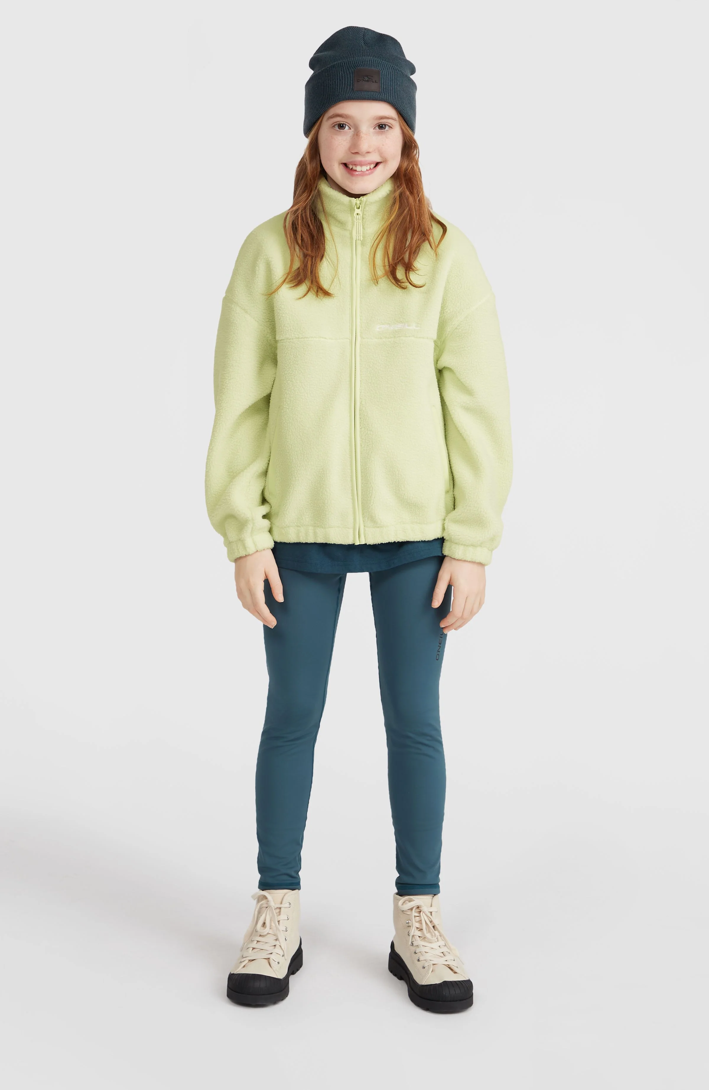 High-Pile fleecevest met volledige rits | Lime Wash - Image 4