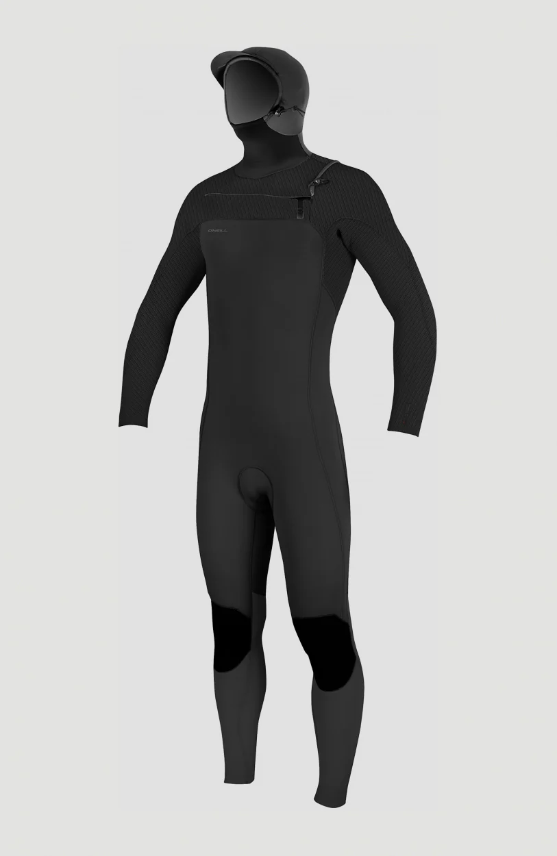 Hyperfreak Plus 5/4mm Chest Zip Full Wetsuit w/Hood | BLACK/BLACK - Image 4