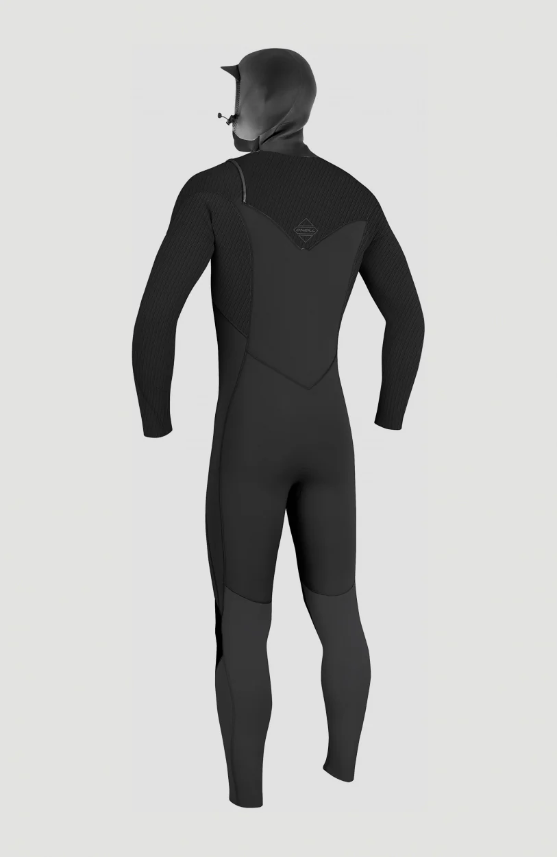 Hyperfreak Plus 5/4mm Chest Zip Full Wetsuit w/Hood | BLACK/BLACK - Image 5