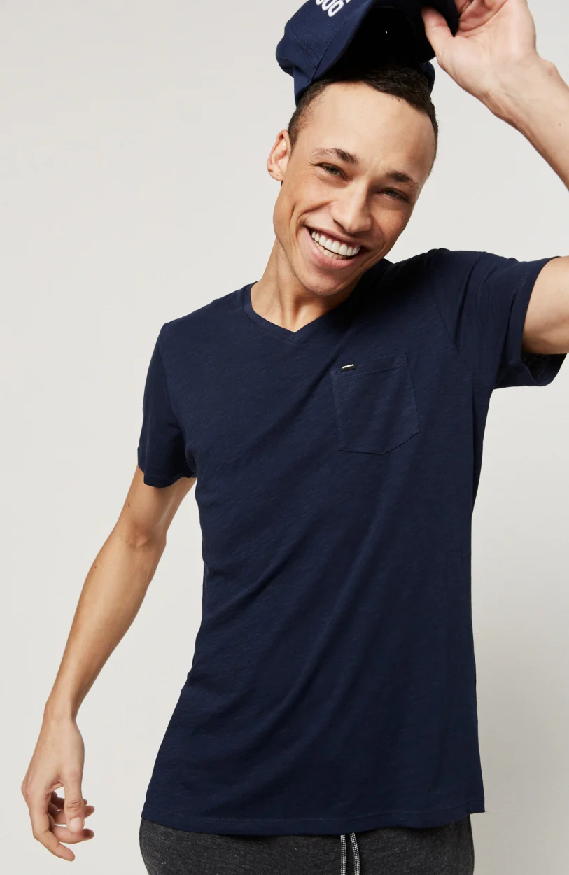 Jack's Base V-Neck T-Shirt | Ink Blue -A - Image 5