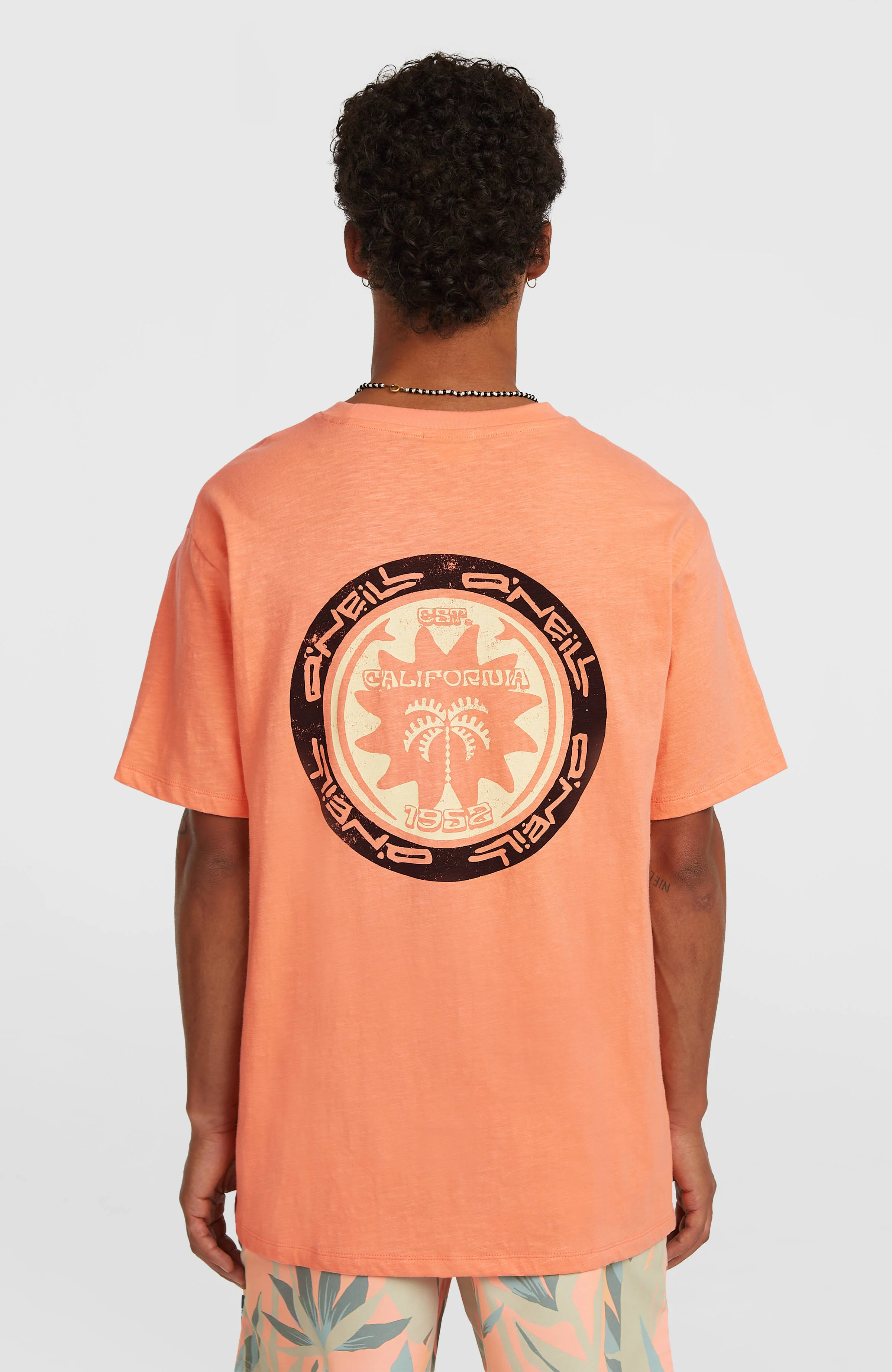 O'Neill Slub Back-Print T-shirt | Funky Peach - Image 3