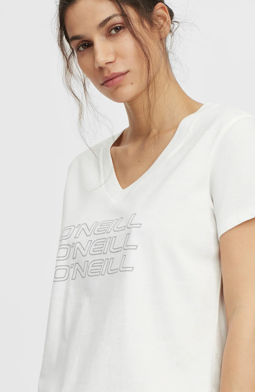 Triple Stack V-Neck T-Shirt | Powder White - Image 3