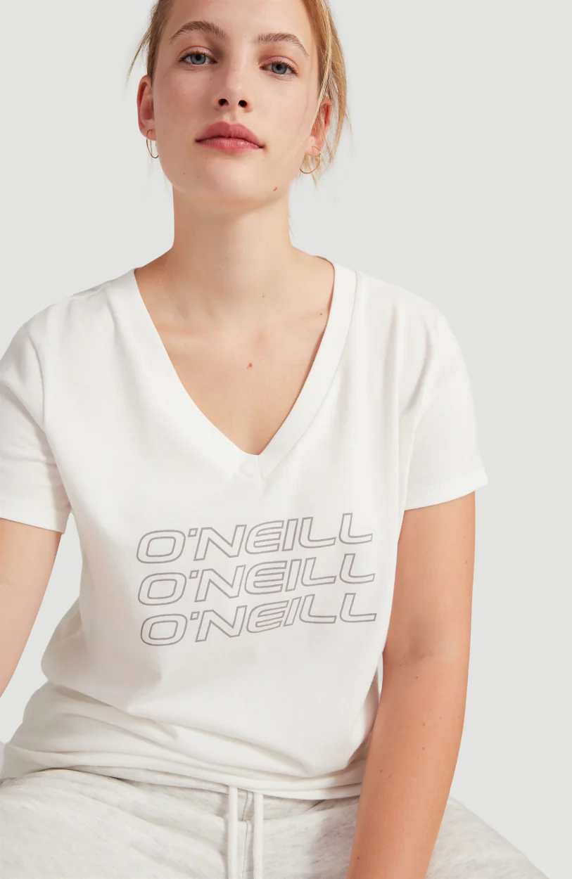 Triple Stack V-Neck T-Shirt | Powder White - Image 5
