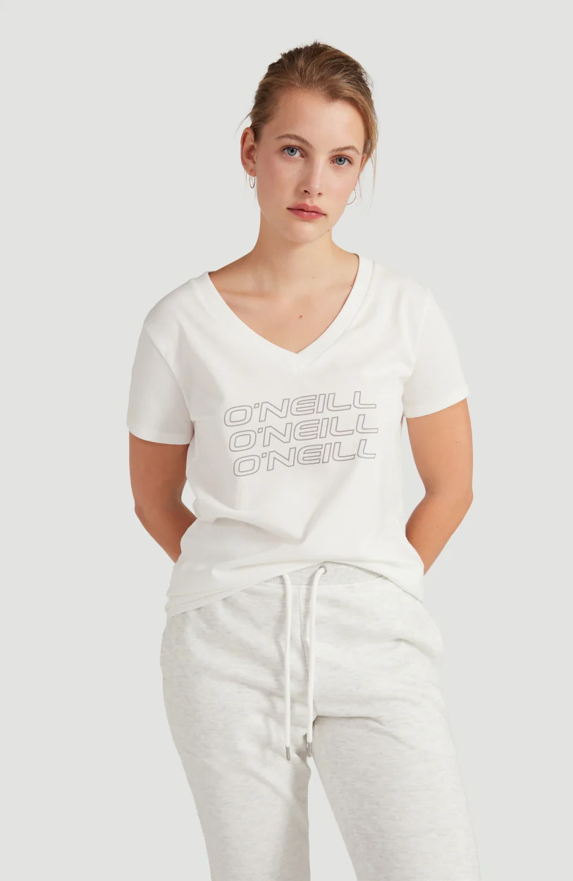 Triple Stack V-Neck T-Shirt | Powder White - Image 7