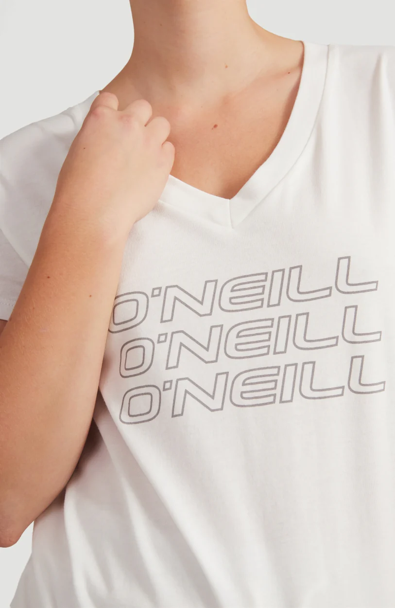 Triple Stack V-Neck T-Shirt | Powder White - Image 9